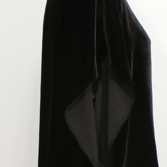 Black Velvet Kimono Sleeve Ballet Neck Top XS/TP - Picture 5 of 5